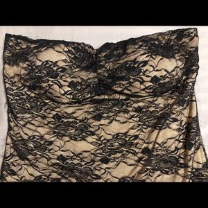 Black and gold lace top